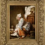 Портрет дамы в шляпе с цветами